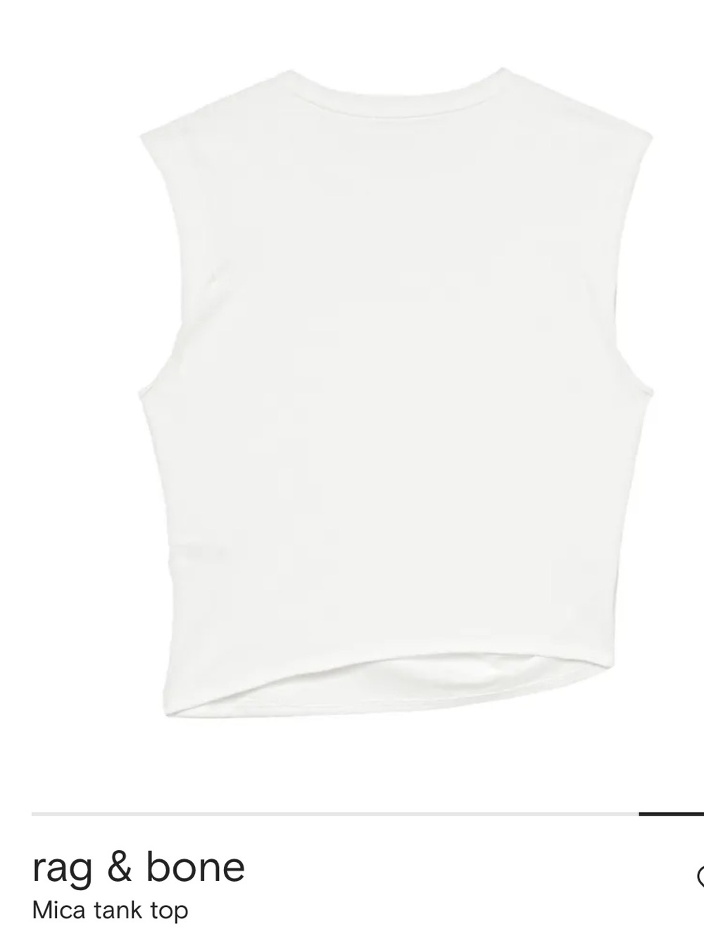 NEW🤍rag & bone Women's Mica Cropped Tank Top Large White $138